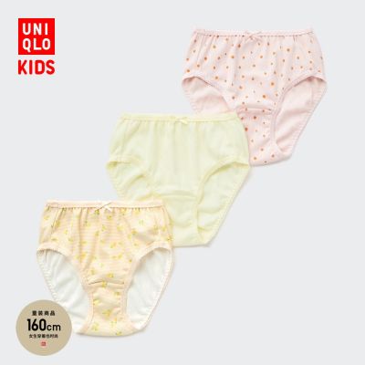 UniqloGPS กางเกงขาสั้นสำหรับเด็กผู้หญิง/เด็กผู้หญิง (ชุดชั้นใน3แพ็คสำหรับฤดูใบไม้ผลิและฤดูใบไม้ร่วง) 453915/453914/444190