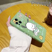 เคส Chenyyka สำหรับ OPPO Find X3 Pro เคสซิลิโคนนิ่มแฟชั่น Pochacco น่ารักลายขอบสี่เหลี่ยมเคสกันกระแทกคลุมทั้งหมดป้องกันเลนส์กล้อง