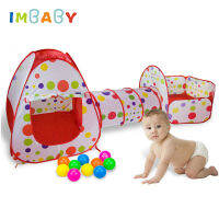 IMBABY 3 In 1 Toy Tents Tunnel for Children Baby Indoor Ocean Balls Dry Pool Toddler Playground Park Foldable Kids Playp