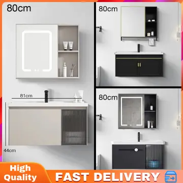 Buy WestWood Bathroom Vanity Unit Under Sink Wash Basin Cabinet Storage  Shelving Floor Standing Wooden Cupboard Grey BFR04 Online at  desertcartPhilippines