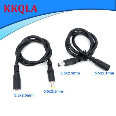 QKKQLA 7A 12v DC male to female power supply Extension connector Cable Plug Cord wire Adapter for led strip camera 5.5X2.1mm 5.5x2.5mm