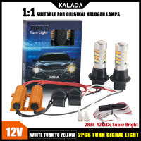 Kalada 1 คู่ Dual รุ่นรถ DRL &amp; ไฟเลี้ยว LED T20 1156 42 SMD Dual โหมดไฟเลี้ยวสัญญาณไฟ Canbus หมอกหลอดไฟ LED ไฟเลี้ยว