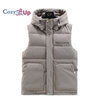 Cozy Up Men S Hooded Cotton Jacket Vest หนาสบายๆอบอุ่นและสบาย