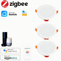 Zigbee โคมไฟเพดานอัจฉริยะ Smart Home LED Downlight DIY RGBCW Remote Contorl Smart Life Voice ทำงานร่วมกับ Alexa Home *