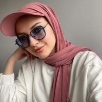 【CC】❂✧  2022 New Fashion Hijab Baseball Caps with Instant Jersey Scarf To Wear HIjab Headwrap Clothing Accessories