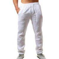 Men Cotton and Linen Trousers Loose Pants Men Solids Harem Pants Casual Pants Hip Hop Trousers