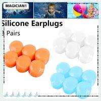 MAGIC Environmental Earmuffs Swimming Soft Silicone Ear Plugs Sleeping Diving Showering Earplugs Anti-noise Waterproof white/orange/blue 3 Pairs