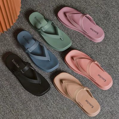 23 new sle flip-flops womens summer bea sls and slippers m-heel flip-flops womens outer thick-soled flip-flops