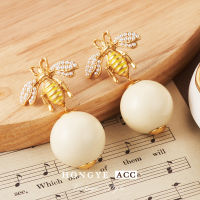 ย้อนยุคเกินจริง G Home Bee Ball ต่างหูเข็มเงินต่างหูดีไซน์เฉพาะกลุ่มแฟชั่นหรูหราเบาๆ