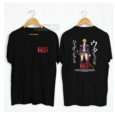 เสื้อยืดผ้าฝ้าย พิมพ์ลายอนิเมะญี่ปุ่น VINSMOKE SANJI MOVIE RED Name Luffy Onepiece 30s โอเวอร์ไซซ์ สีกามะฮอกกากี สําหรับ