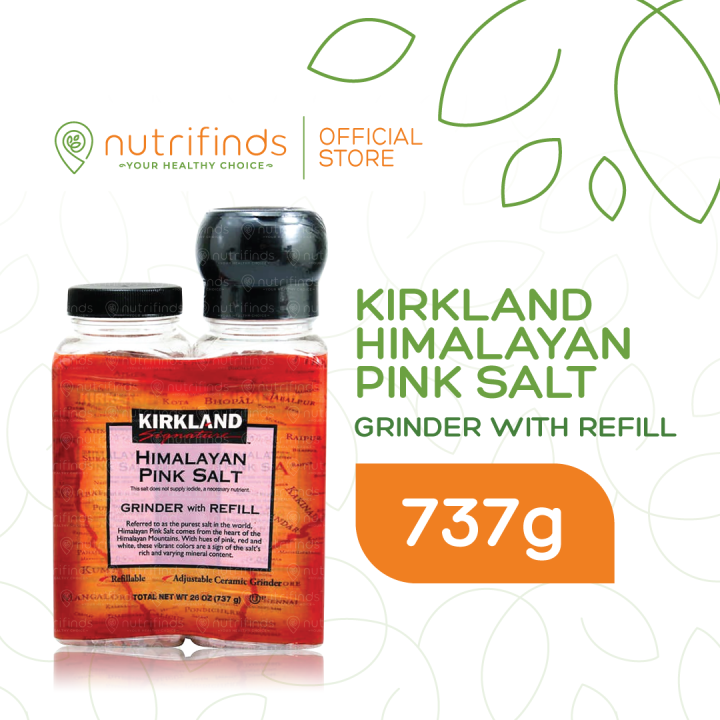 Kirkland Signature Himalayan Pink Salt, Grinder with Refill, 737 grams