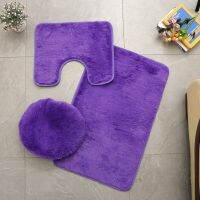 Anti-slip Coral Fleece Absorbent Bathroom Carpet Pedestal Rug Toilet Lid Cover tapis salle de bain Shaggy Bath Mats Set