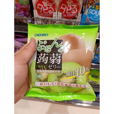 อาหารนำเข้า🌀 Japanese jelly jelly candy mixed with orange juice 18% HISUPA DK ORIHIRO PURUNTO KONJAC POUNCH ORANGE JELLY 120GKiwi