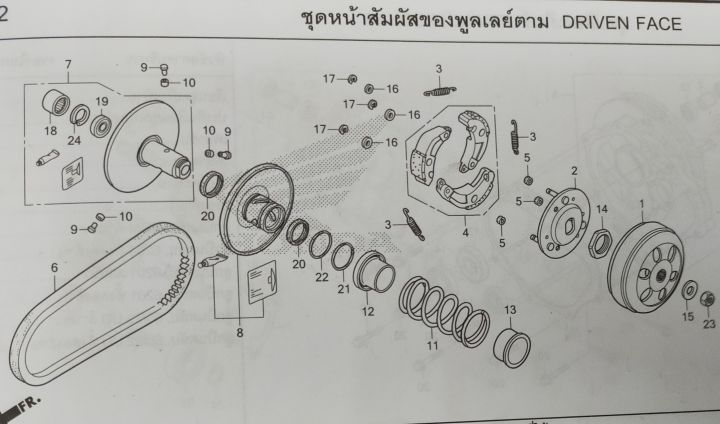 ชุดสายพานของแท้-zoomer-x-เก่าตัวแรก-ใช้สำหรับเปลี่ยนทุก24-000กม-ที่มีอาการออกตัวสั่นและเวลาขับขี่แล้วรู้สึกอืด