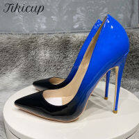 Tikicup Gradient สีคอลเลกชันผู้หญิง Pointy Toe รองเท้าส้นสูงรองเท้าแฟชั่น Designer สบาย Slip On Stiletto ปั๊ม