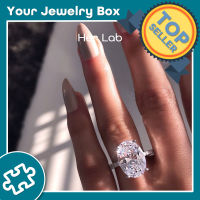 Her Lab Jewelry | แหวนเพชร925เงินสเตอร์ลิงมอยส์ซอไนต์แท้3กะรัตต้นฉบับรายงาน GRA 100% ผ่านตัวเลือกเพชรแหวนเพชรเจียรรูปไข่4ง่ามสายงานแต่งงานสีเงินสเตอร์ลิงของขวัญพิเศษสำหรับผู้ชายและผู้หญิงแหวนหมั้นแบบคลาสสิก