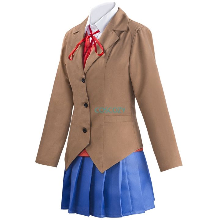 anime-doki-doki-literature-club-monika-cosplay-sayori-yuri-natsuki-cosplay-costume-school-girl-women-brown-uniform-skirt-suit