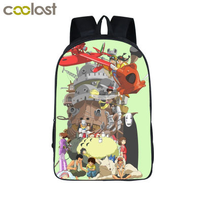 Anime Totoro Ponyo Backpack for Teenager Boys Girls Children School Bags Kids Travel Bag Bookbag Student School Backpacks Gift