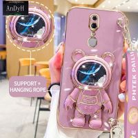 AnDyH Casing For OPPO F11 Phone Case Cute 3D Starry Sky Astronaut Desk Holder with lanyard