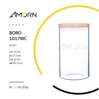 AMORN - BORO 1017WC - โถแก้วพร้อมฝาปิด โถแก้วสำหรับใส่ของ ใส่กาแฟคั่ว, เมล็ดธัญญาหาร, เส้นสปาเก็ตตี้ เก็บอาหารในครัว ความสูง 17.3 ซม.