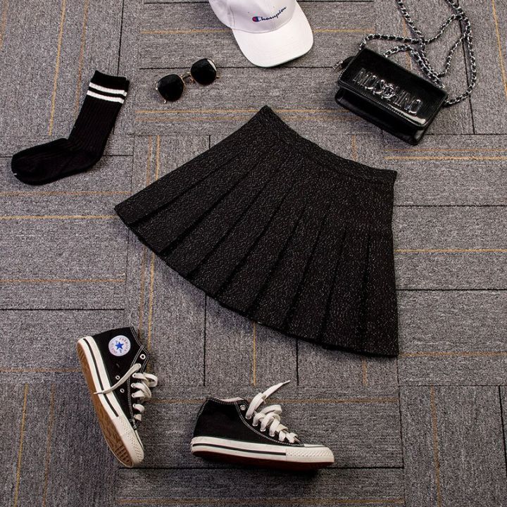 womens-new-autumn-and-winter-black-skirt-high-waist-pleated-college-style-school-uniform-skirts-for-women