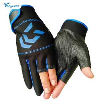 Daiwa Autumn Winter Full Finger Three Fingers Fishing Gloves Anti