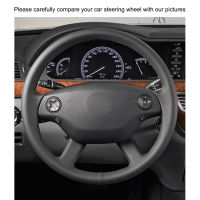 Hand-stitched Black PU Artificial Leather Car Steering Wheel Cover for Mercedes Benz CL-Class C216 S-Class W221 2006 2007-2010