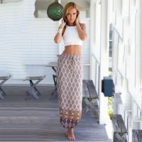 【CC】☏  Print Skirt New Midiskirt One-Piece Lace-up Wrap Suntan Beach Skirts