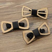 ❒❉❆ Gentle Unique Wood Bow Tie Men Cravat Gravata Geometric Scissors Laser Cutout Jewelry Accessory Butterfly Wedding Bow ties