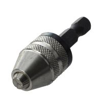 Silver+Black 6mm Keyless Drill Bit Chuck Quick Change Adapter Converter Hex