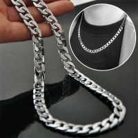 OKDEALS 5/7/9/mm โชคเกอร์ทองเงิน Kalung Baja Tahan Karat เย็นคอโลหะคิวบาห่วงโซ่หนัก