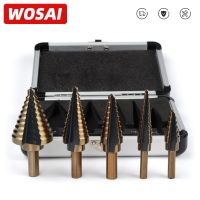 HH-DDPJWosai 5pcs/set Hss Cobalt Multiple Hole 50 Sizes Step Drill Bit Set W/ Aluminum Case