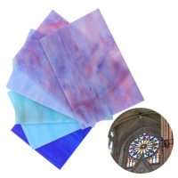 6Pcs Variety Stained Glass Sheets Cathedral Glass ทึบแสง Rainbow Glass Packs Mosaic Glass For Crafts