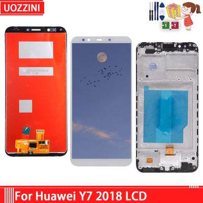 100% LCD ทดสอบแล้วเหมาะสำหรับ Huawei Y7 2018สำหรับ Y7 Pro 2018 LCD Y7 Prime 2018 LDN-L21 LDN-ชิ้นส่วนจอสัมผัสแอลซีดีของเครื่องแปลงดิจิทัล LX1