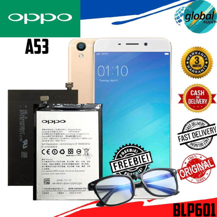 OPPO A53 Battery Original Model BLP601 Capacity (2980mAh) with Free