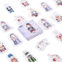 20packslot Pattern Scrapbooking Label Sticker Kawaii Stationery Poetry Rabbit Lisi Boxed Sticker