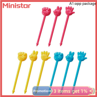 Ministar ส้อมผลไม้9ชิ้นพลาสติกเกรดอาหารเค้กมินิลายการ์ตูนสำหรับเด็กเค้กผลไม้ไม้จิ้มฟันเบนโตะอุปกรณ์ตกแต่งงานปาร์ตี้ข้าวกล่องกลางวัน