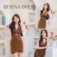 ?BERINA DRESS? ชุดเดรสสีน้ำตาลสุดหรู #TYL049