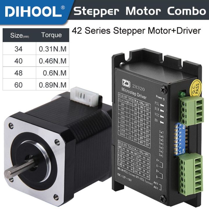 Nema 17 Stepper Motor 42-34A Driver Adapter 4-Lead 44/65/85/126 OZ-In ...