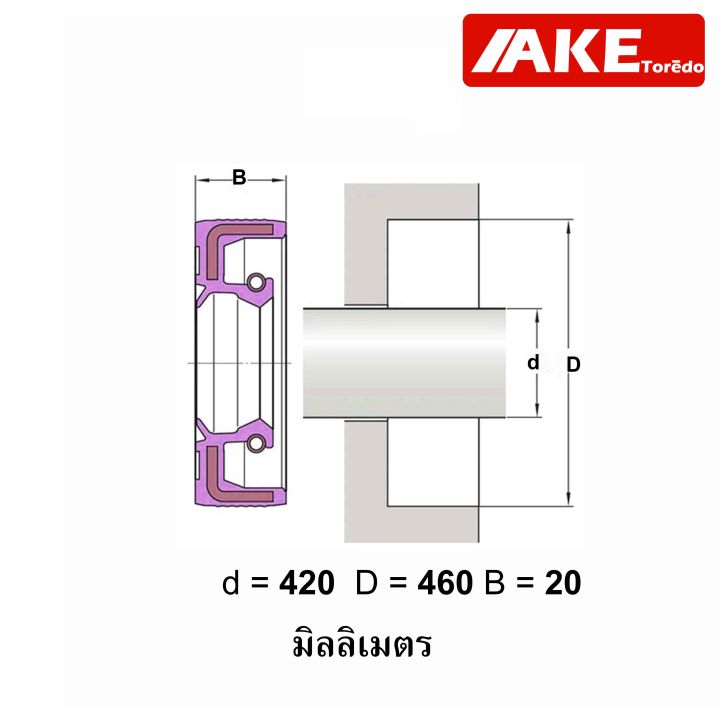 tc420-460-20-oil-sea-l-tc-ออยซีล-ซีลยาง-ซีลกันน้ำมัน-ขนาดรูใน-420-มิลลิเมตร-tc-420-460-20-โดยake