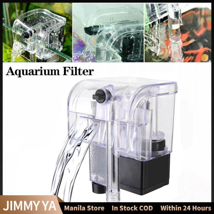 Aquarium Filter Waterfall Suspension Oxygen Pump Quiet Mounted Fish