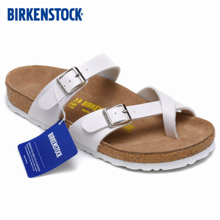 New spot birkenstock Mayari sandals slippers（white/white on black ...