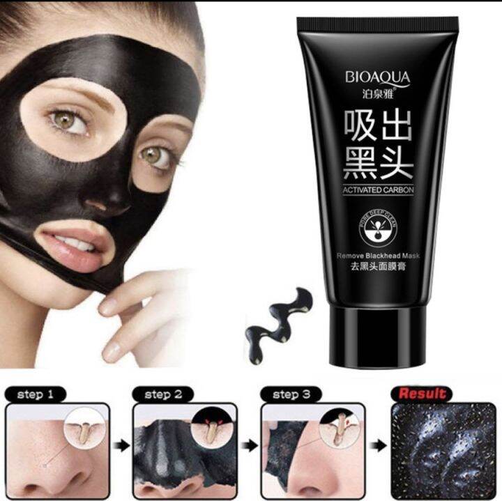 Bioaqua Carbon Active Charcoal Black Mask / Masker Pengangkat Komedo