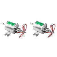 2X Universal 12V HEP-02A Fuel Transfer Pump Inline Electric Low Pressure Fuel Pump Gas Fuel Pump