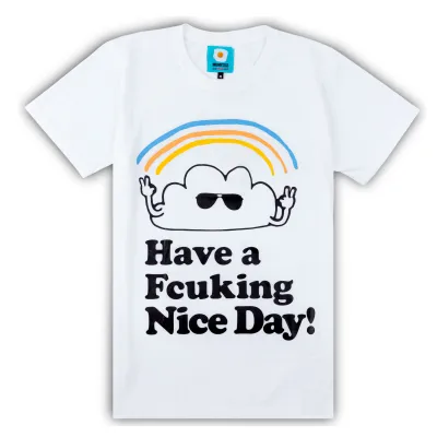 #Coollision เสื้อยืดสกรีนลาย Have A Nice Day สายรุ้งHappy Rainbow ผ้าCotton (B022)