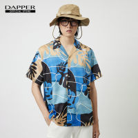 DAPPER เสื้อฮาวาย Coral Print Hawaii Shirt สีฟ้า 817