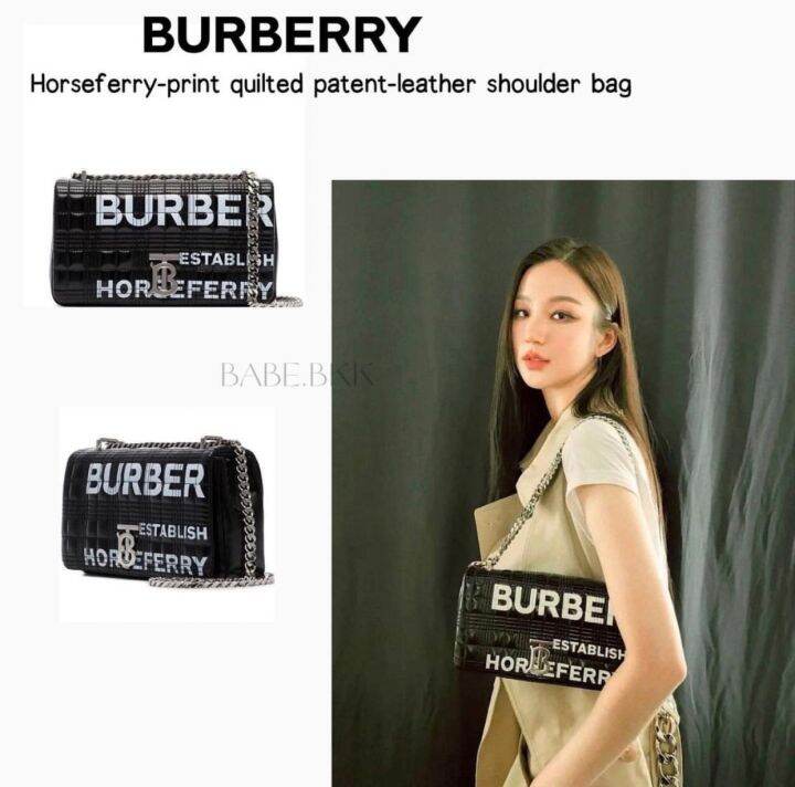 Burberry Horseferryprint quilted patentleather shoulder bag Lazada