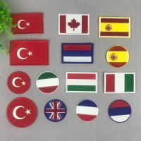 Russia Turkey Britain USA  Spain Canada Italy France Flag stickers iron on Patches for clothes DIY Personality Embroidery badges Haberdashery