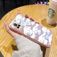 Jjlingji เคสสำหรับ Vivo V21 4G V21 5G V21s 5G แบบเต็มหน้าจอลาย Cinnamoroll เคสโทรศัพท์ซิลิโคนชุบดีไซน์ใหม่ด้านข้างกล้องฝาปิดเลนส์เต็มรูปแบบป้องกันกล่องกันกระแทก Softcase