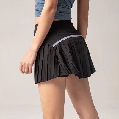 Womens Tennis Skirt Anti-Empty Outdoor Skirt Pants Quick-Drying Breathable Personality Pleated Sports Shorts Running Badminton